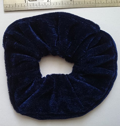 Pair of ATL's Large 12cm Velvet Hair Scrunchies Hair Band in 26 Different Colour (NAVY BLUE)