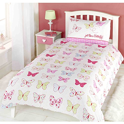 Fly Up High Butterfly 4 in 1 Junior Bedding Bundle (Duvet + Pillow + Covers)