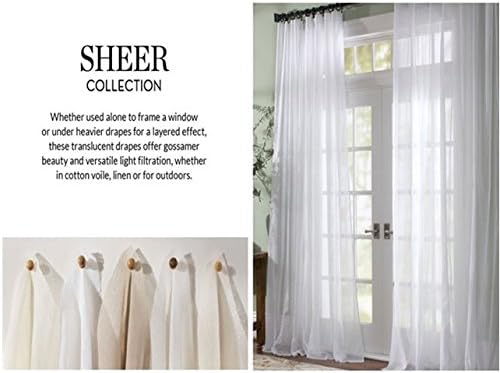 127 x 274cm White Genuine Pure 100% Linen Rod Pocket Window Panels -1 panel- Hand crafted and Hand Stitched Sheer Linen Panel- Generous 6 inch hems- truly sophisticated luxury