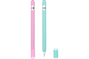 FORYEE Apple Pencil Premium Silicone Sleeve Compatible with Apple Pencil 1st Generation Only Protective Holder Sleeve for Apple Pencil with Pen Cap- 2 Packs (Pink & Blue)