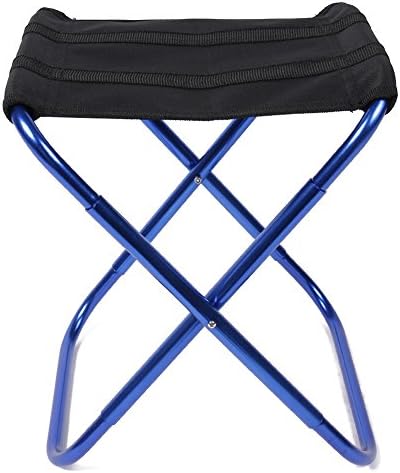 Outdoor Folding Chairs – Aluminum Alloy Nylon Square Foldable Small Seat – for Traveling Camping Beach Fishing Hunting Golfing – Dragon Flame (blue)
