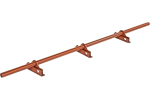 PAROTEC Set completo SNOW FAN TUBE lungo 3,00 m, paraneve, 1, 2 o 3 tubi, 6 colori per lamiera aggraffata, lamiera doppia aggraffatura, tetto in lamiera (1 tubo / 3 staffe, RAL 8004 rosso mattone)