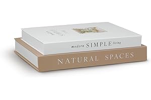 kroucoco Set of 2 Decorative Aesthetic Fake/Faux Books Boxes Enhance Your Coffee Table,Bookshelf or Mantle Decor,Modern Home Decoration, Photo Storage and as a Keepsake Box (Art Deco 01)