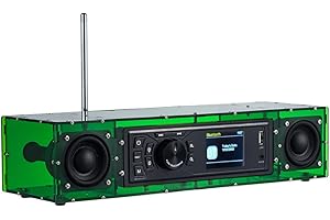 AOVOTO ALK103-TFT FM/DAB Radio Do It Yourself (fai da te) Kit con alloggiamento in acrilico, set DAB+/FM fai da te con modalità sveglia e display TFT e scatola audio stereo (verde)