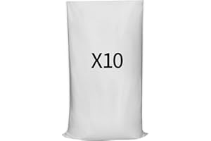 TERRARIDE 10 Sacs à Gravat 55 x 95 cm 55Kg, Sac Jardinage Déchets Verts, Toile Tissée Polypropylène Résistant, Sac de Chantier, Déchets Jardin, Sable, Réutilisable