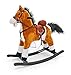 Rocking Horse Mustang made from soft plush, with horse sound , Schaukelpferd:light brown