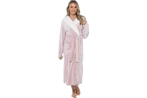 Slumber Hut® Ladies Hooded Fleece Dressing Gown - Luxury Grey Shimmer Sherpa Bear Hood - Leopard Animal Print - Teddy Fabric Winter Womens Bathrobe - Size 8 10 12 14 16 18 20 22
