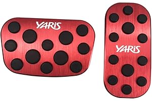 CEBAT 2 Stück at Aluminiumlegierung Pedalauflagen Bremspedal Gaspedal Pedalkappen für Toyota 2020 2021 2022 2023 Yaris Yaris Cross(rot)