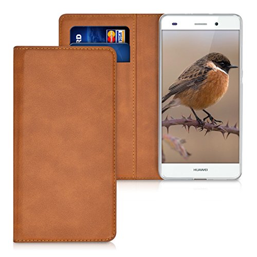 kwmobile Funda para Huawei P8 Lite  2015  - Flip cover Case para m  vil en cuero sint  tico - Estilo libro plegable co  ac