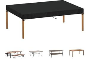 SIMPHAUS Housse Protection Table de Jardin Plateau Housse Salon de Jardin Exterieur Impermeable Housse Protection Table Jardin Coupe-Vent Bâche de Table de Jardin 420D Tissu Oxford 220x100x15cm
