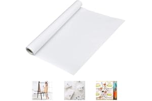 WANTOUTH Rotolo di Carta da Disegno Bianca da Cavalletto Schizzo 44cm*10m Rotolo di Carta Artistica da Disegno per Pittura Artigianato