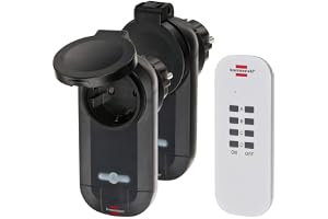 Brennenstuhl 1507030 2 Fjärrstyrda Uttag Utomhus, Svart