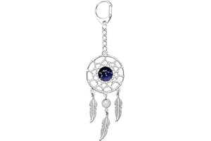 AMOR SPES Dream Catcher Key Chain Twelve Constellations Key Ring Vintage Feather Dream Catcher Keychains Birthday Gifts for Women Men