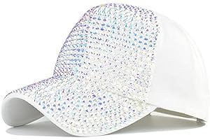 ASD Accessories Rhinestone Women's Cap,Bling Diamond Baseball Cap Adjustable Snapback Sparkle Bling Cotton Sun Hat for Girls Womens
