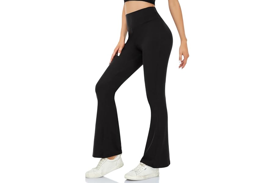 ACTINPUT Yoga Pants for Women Flared Leggings High Waisted Bootcut Black Trousers Women's Workout Bootleg Stretchy Leggings