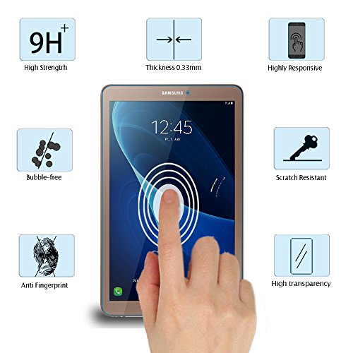 Samsung Galaxy Tab E 9.6 Panzerglas Schutzfolie, WEOFUN Ultra-klar Samsung Galaxy Tab E 9.6 Displayschutzfolie, Panzerfolie für Samsung Galaxy Tab E 9.6 Folie [0.33mm, Anti-Kratzen, Anti Fingerprint, 9H Härte] - 2
