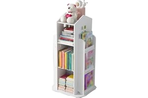 YHRJ Librerie per Bambini songmics Libreria Semplice, Scaffale per Bambini del Fumetto Domestico, Scaffale per Giocattoli per Asilo Nido, Cremagliera Rotante per casetta