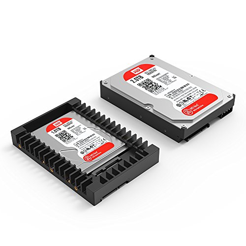 ELUTENG Wechselrahmen SATA 2,5″ auf 3,5″ SSD Einbaurahmen SATA 3.0 Festplatten Adapter 6 Gbp/s HDD Mounting Bracket für für 7mm 9.5mm 12.5mm SATA HDD oder SSD - 2