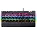 Produktbild ASUS ROG Strix Flare (Cherry MX ROT) Aura Sync RGB Mechanical Gaming Tastatur mit Schalter, anpassbare Badge, USB-Pass Durch und Media Bedienelemente schwarz Cherry MX Brown