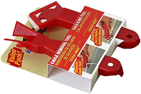 GOOCHAN 2-Piece Caulking Tool Kits,Caulking Smoother and Remover (Red /1 Remover + 1 Smoother)