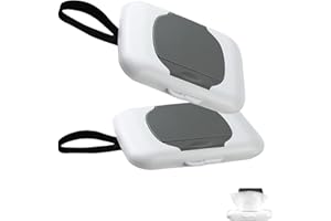 louuuou 2 Pack Wet Wipes Dispenser Box, Baby Wipes Dispenser Portable Wet Wipe Holder, Double Cover Dustproof Waterproof and Can Be Suspended Design Wipe Storage Holders