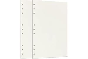 Zelten 2 Paquetes B5 90 Hojas/180 Páginas Papel Perforado de Hoja Suelta Recambios de Papel para Carpeta de 9 Agujeros Organizador Personal Cuaderno de Diario Rellenable Planificador