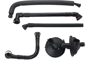TGKUKNOB 11617501566 Crank CCV Case Valve & Hoses Replacement for E46 3 Series, E39 E60 E61 5 Series, E38 E65 E66 7 Series, X3 E83, X5 E53 OE# 11617504535 11617504536