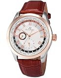 KS Herren Mechanische Armbanduhr Analog Braun Lederband KS302