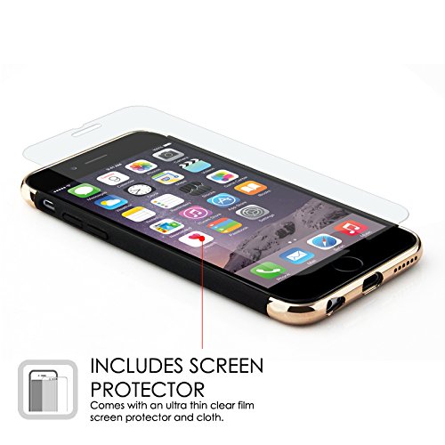iPhone 6S Case, Rose Gold Slim Fit Matte Hard Case and Screen Protector for iPhone 6S/6 Cover [Rose Gold][4.7