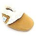 Soft suede baby slippers for boys or girls by Dotty Fish with Suede Soles. Tan - 6-12 months