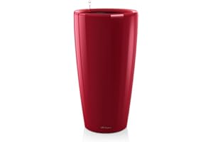 Lechuza – Pot de Fleurs d'Interieur – Premium Rondo – Réserve d'Eau Intégrée – Coloris Rouge Scarlet – Ø 40 x 75 cm