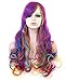 Produktbild Spretty Lange lockige wellenförmige Perücken Harajuku Stil Regenbogen Farbe für Frauen Mädchen Cosplay Kostüm Partei