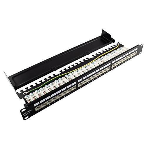 Ligawo ® 1020209 Patchpanel Cat.6 24x RJ45 LSA 48,26cm/ 19Zoll schwarz 1HE