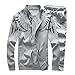 Produktbild Mymyguoe Jacke Herren Print Sweatshirt Top Pants Sets Sport Freizeit Fleece Anzug Strickjacke Trainingsanzug Herbst Winter verdicken Warme Sets Sportanzug Reißverschluss Stehkragen Sportswear