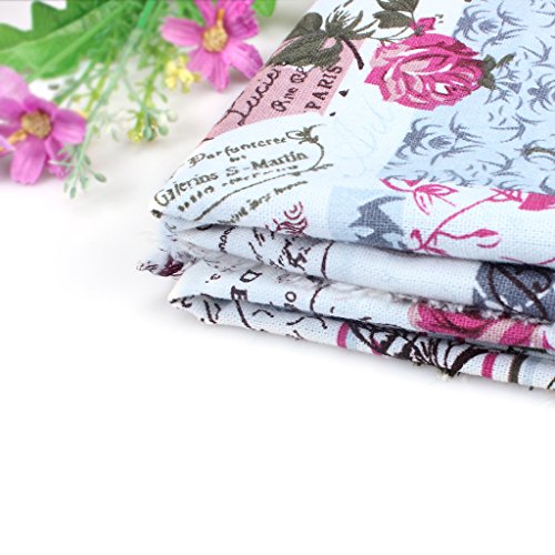 Edealing 1 Meter NEUE Weinlese-Chic Französisch Rose Schmetterling Baumwollleinengewebe RETRO Crafts - 6