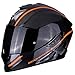 Price comparison product image Scorpion EXO-1400 Large Black Orange Carbon Fibre Full Face Motorcycle Helmet with Retractable SpeedView Inner Visor, TCT Outer Cap Protection XL