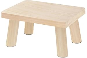 CHZIMADE Small Wooden Stool Plant Stand Indoor Step Stool Portable One Step Stool for House Bedroom Bathroom 30CM