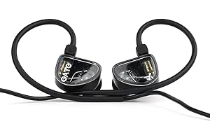 Fanmusic GATE - Auriculares in-ear con controlador dinámico y cable de 0,78 a 2 pines, color negro con micrófono