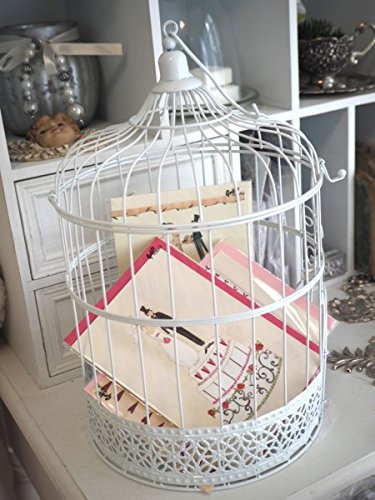 Briefbox Voliere Hochzeit Deko Käfig Eisen Weiß Tischdeko Landhaus Vintage Garten - 8