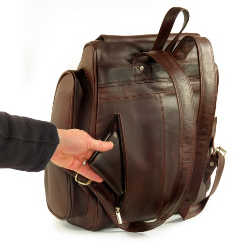Sehr großer Lederrucksack Größe XL / Laptop Rucksack bis 15,6 Zoll, für Damen und Herren, in verschiedenen Farben, Jahn-Tasche 709 - 3