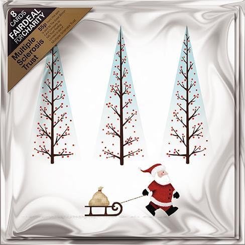 Charity Christmas Cards (ALM9327) - Santa's Sleigh - Pack of 8 Cards - Sold in Aid of the Multiple Sclerosis Trust