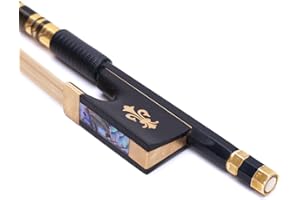 Ecotown 4/4 Professional Carbon Fiber Violin Bow - Full Size Orchestra Bow with Mongolian Horsehair & Fleur-de-Lis Design, Pro-Grade Low-Maintenance for Concert Levels