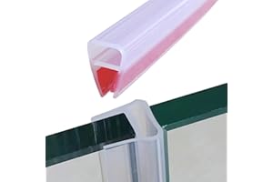 HYRYC Striscia di Tenuta per Porta Della Doccia 6mm Guarnizione Doccia Verticale Autoadesiva Guarnizioni Box Silicone Adatta a Vetri da 5mm 6mm di Spessore 200cm(U 6mm)