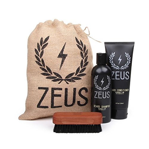 Zeus Basic Beard and Moustache Grooming Kit for Men - Beard Care Starter Kit to Help with Itching and Dry Skin