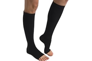 Beman 401A - Gambaletti Medicali K1 Classe 1, Compressione Graduata 15-21 mmHg, Punta Aperta Unisex, Tallone Rinforzato e Cuciture Piatte, Elastici Resistenti