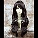 Stunning XXX Long Wavy Dark Coffee Brown Ladies Wigs Skin top BANGS Wig UK