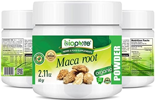 Organic MACA Root Powder. 100% Pure Natural RAW Gluten Free, Raw, Non-GMO. Super Foods and Dietary Supplement. for Health, Skin, Hair and Nails Care 60 gr. by myVidaPure