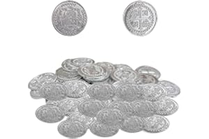 Opilroyn Piratleksaksmynt – 100-pack begravda skattmynt för barnfester, gyllene och silver plastmynt