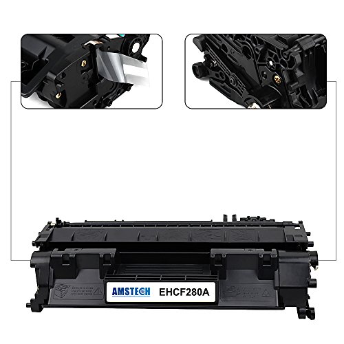 Amstech kompatibel toner CF280A 80A Schwarz Tonerkartusche 4 Pack replacement fuer HP LaserJet Pro 400 M401a M401d M401n M401dn M401dne M401dw LaserJet Pro 400 MFP M425dn M425dw Standard Yield ( 2700 Seiten) - 2