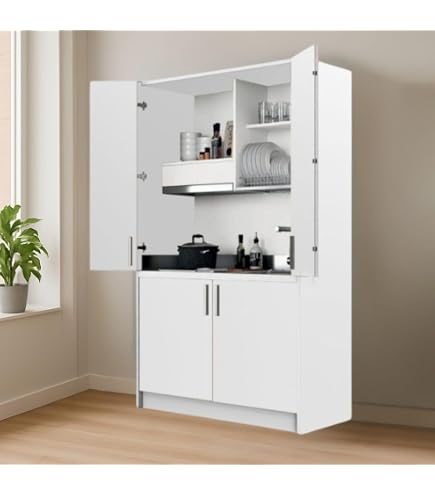 respekta Luis kitchenette, Bois d'ingénierie, Blanc, 150 cm